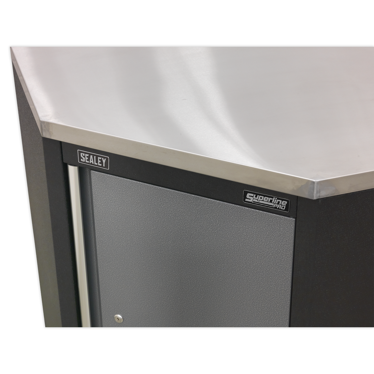 Superline Pro APMS60SS Superline PRO® Stainless Steel Worktop for Modular Corner Cabinet 865mm