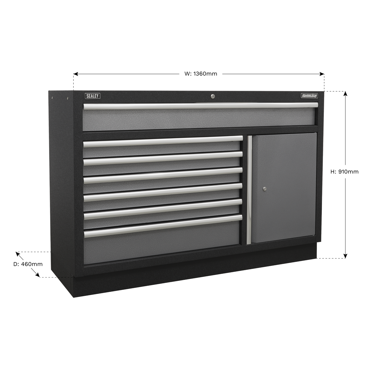 Superline Pro APMS64 Superline PRO® Modular Floor Cabinet 7 Drawer 1360mm