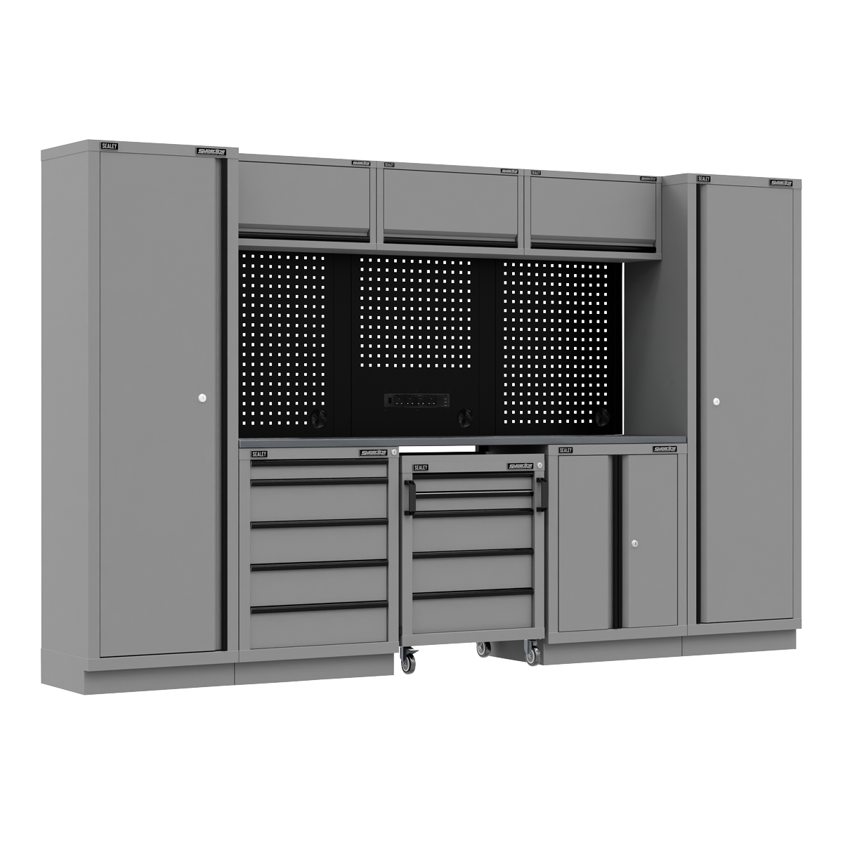 Superline Pro APMSBESTACK01SS Superline PRO® Black Edition Storage System with Stainless Worktop 3.24m