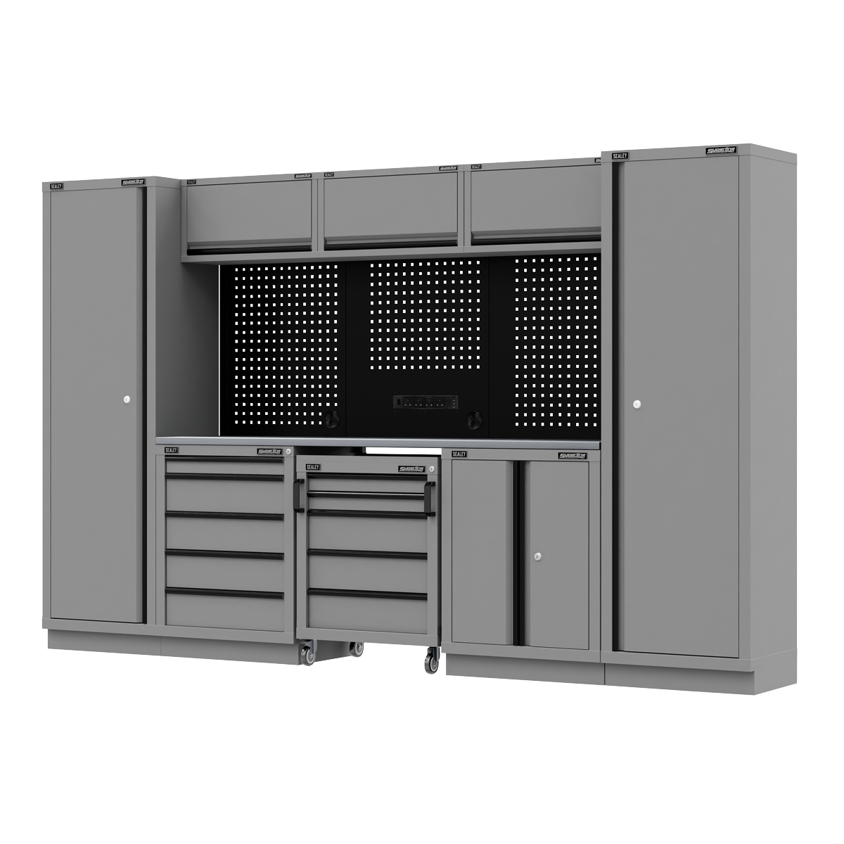 Superline Pro APMSBESTACK01SS Superline PRO® Black Edition Storage System with Stainless Worktop 3.24m