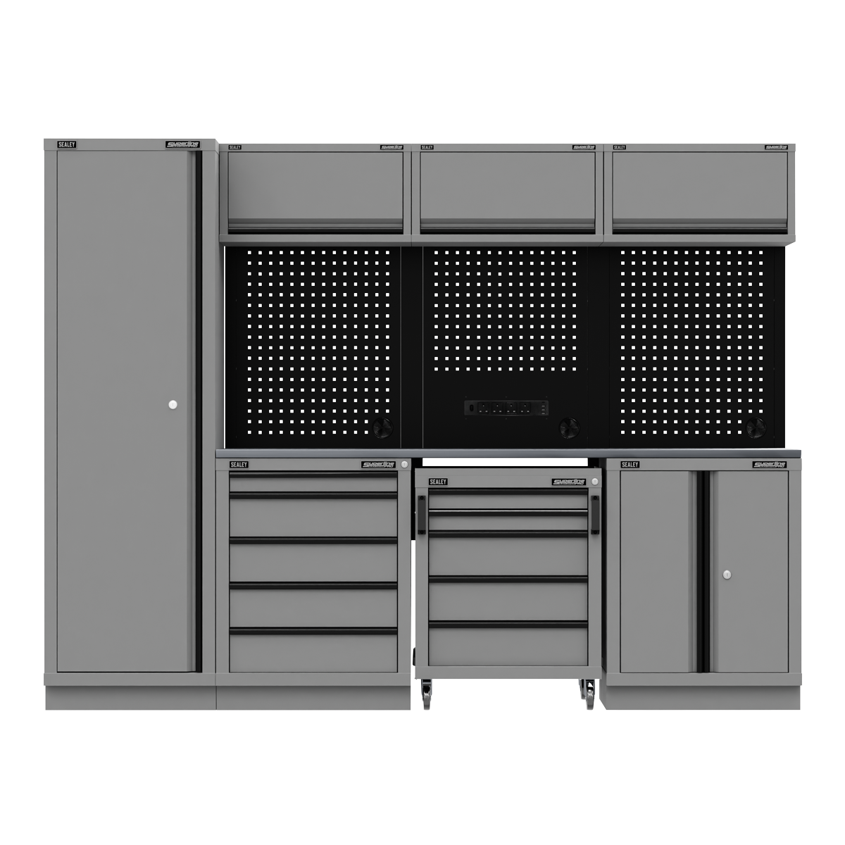 Superline Pro APMSBESTACK02SS Superline PRO® Black Edition Storage System with Stainless Worktop 2.64m