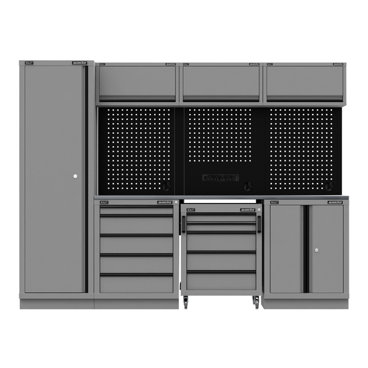 Superline Pro APMSBESTACK02SS Superline PRO® Black Edition Storage System with Stainless Worktop 2.64m
