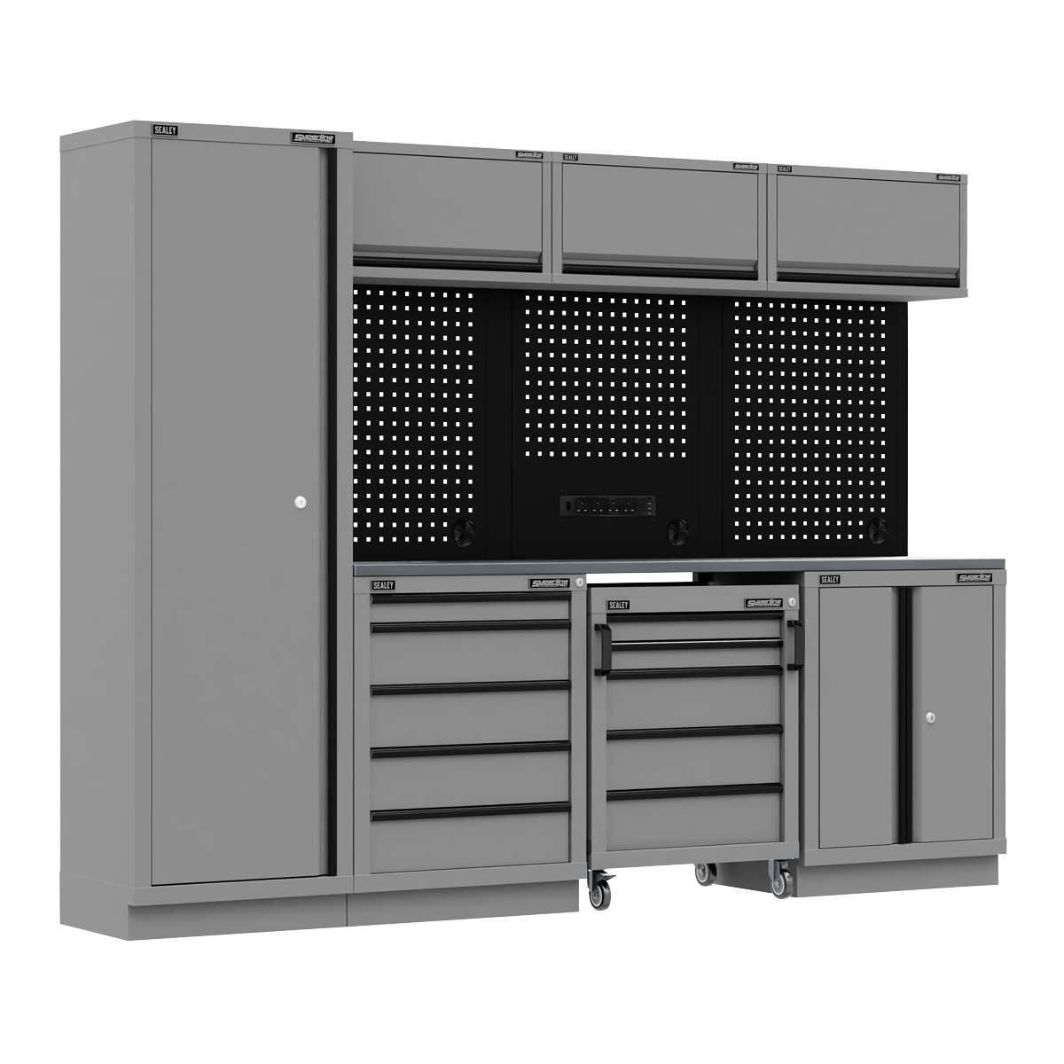 Superline Pro APMSBESTACK02SS Superline PRO® Black Edition Storage System with Stainless Worktop 2.64m