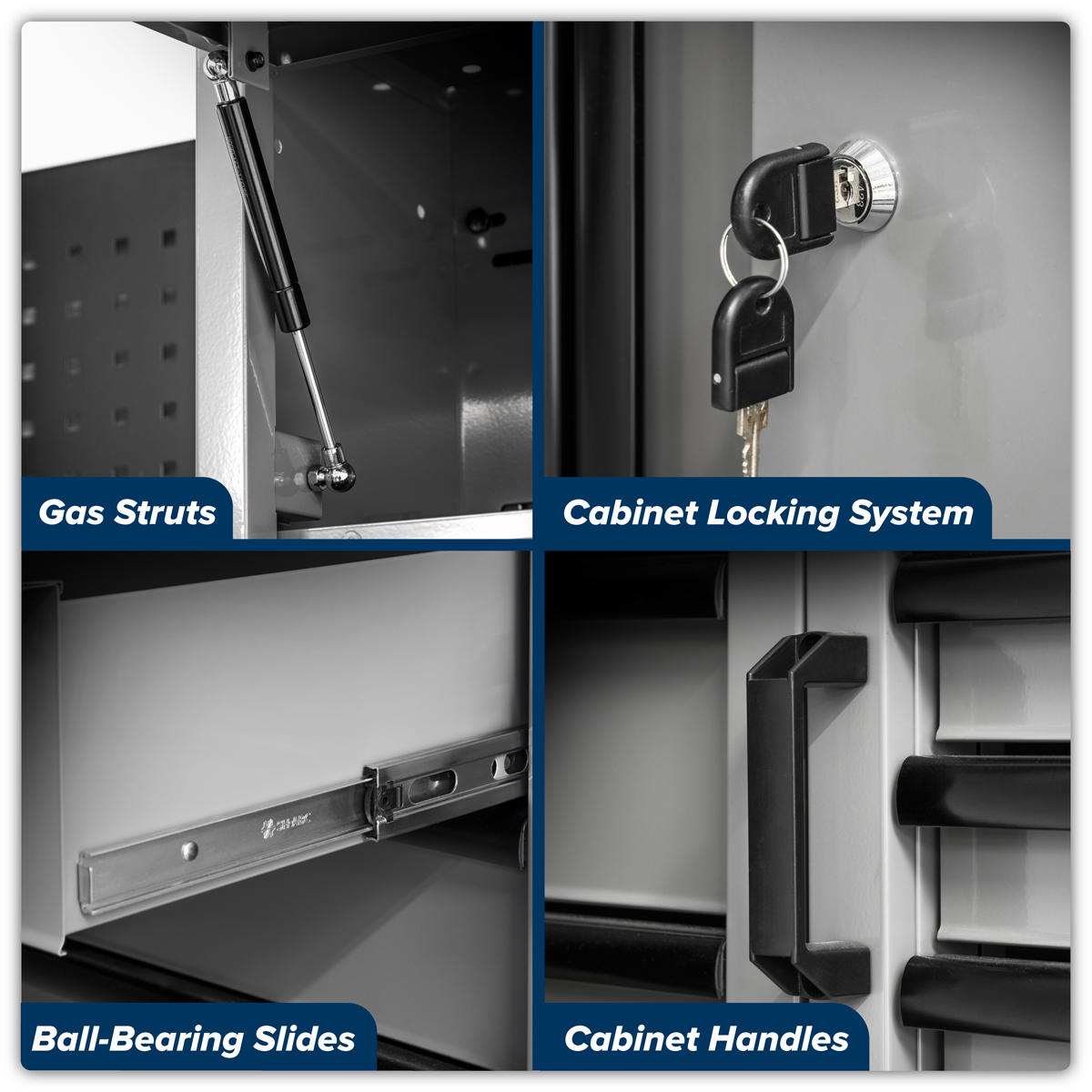 Superline Pro APMSBESTACK03SS Superline PRO® Black Edition Storage System with Stainless Worktop 2.04m