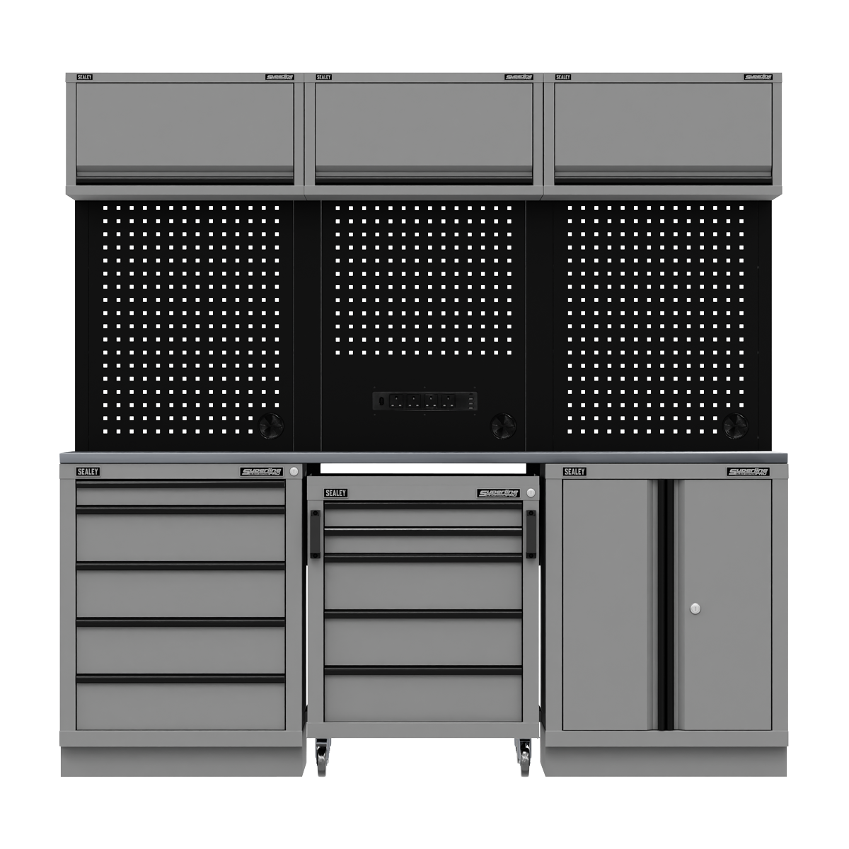Superline Pro APMSBESTACK03SS Superline PRO® Black Edition Storage System with Stainless Worktop 2.04m