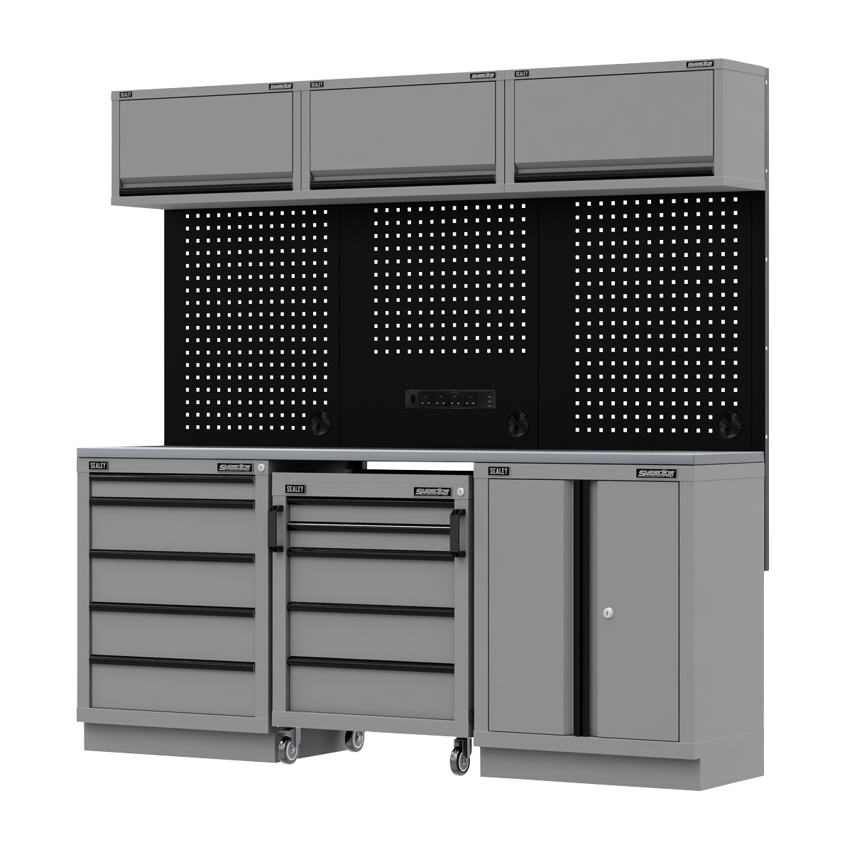 Superline Pro APMSBESTACK03SS Superline PRO® Black Edition Storage System with Stainless Worktop 2.04m