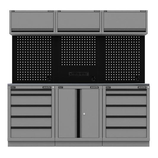 Superline Pro APMSBESTACK04SS Superline PRO® Black Edition Storage System with Stainless Worktop 2.04m