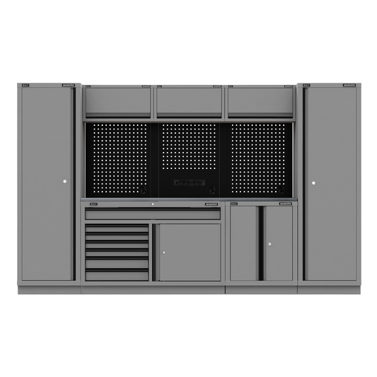 Superline Pro APMSBESTACK05SS Superline PRO® Black Edition Storage System with Stainless Steel Worktop 3.24m