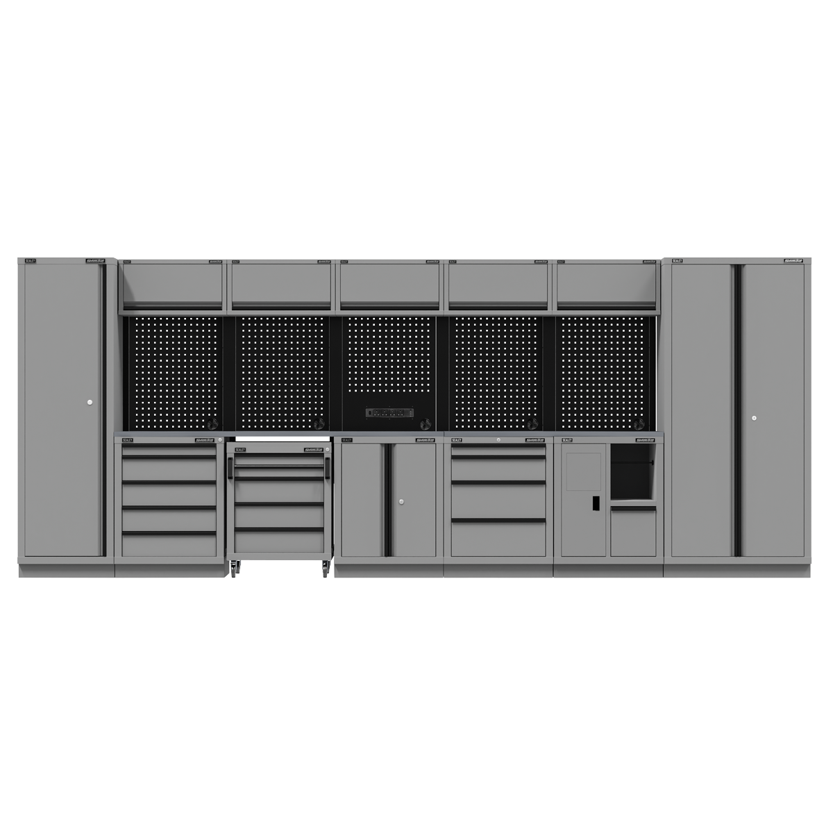 Superline Pro APMSBESTACK07SS Superline PRO® Black Edition Storage System with Stainless Steel Worktop 4.92m