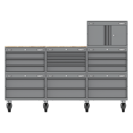 Superline Pro APMSCCOMBO3 Superline PRO® Storage System with Rubber Wood Worktop 2.03m
