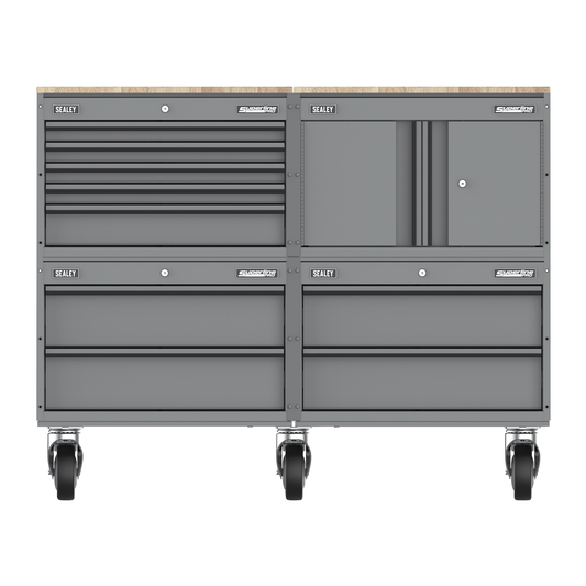 Superline Pro APMSCCOMBO5 Superline PRO® Storage System with Rubber Wood Worktop 1.36m