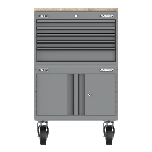 Superline Pro APMSCCOMBO7 Superline PRO® Storage System with Rubber Wood Worktop 678mm