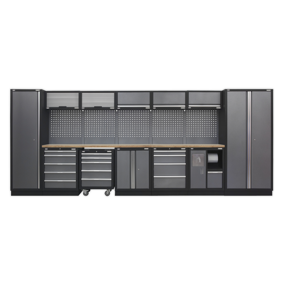 Superline Pro APMSSTACK01W Superline PRO® Storage System with Wood Worktop 4.92m