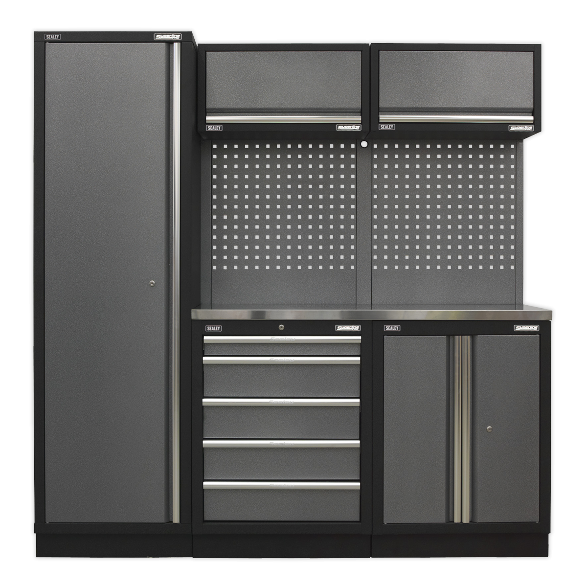 Superline Pro APMSSTACK02SS Superline PRO® Storage System with Stainless Worktop 1.96m
