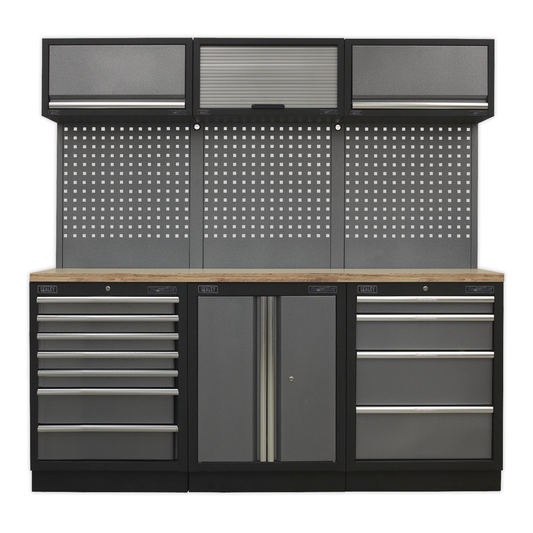 Superline Pro APMSSTACK07W Superline PRO® Storage System with Wood Worktop 2.04m