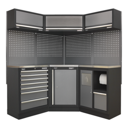 Superline Pro APMSSTACK08SS Superline PRO® Corner Storage System with Stainless Worktop 1.55m