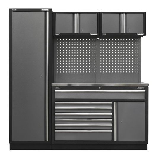 Superline Pro APMSSTACK10SS Superline PRO® Storage System with Stainless Steel Worktop 1.96m