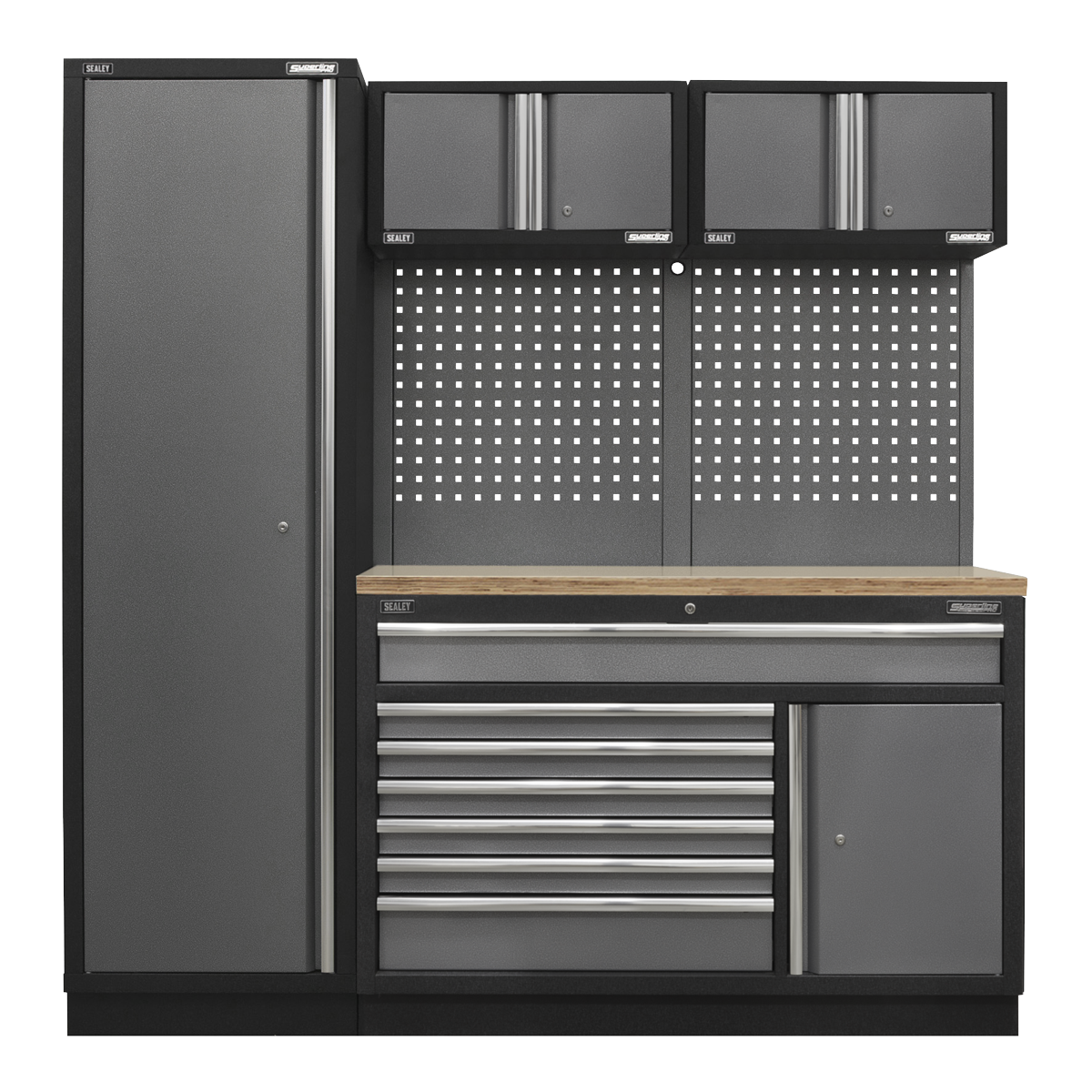 Superline Pro APMSSTACK10W Superline PRO® Storage System with Pressed Wood Worktop 1.96m