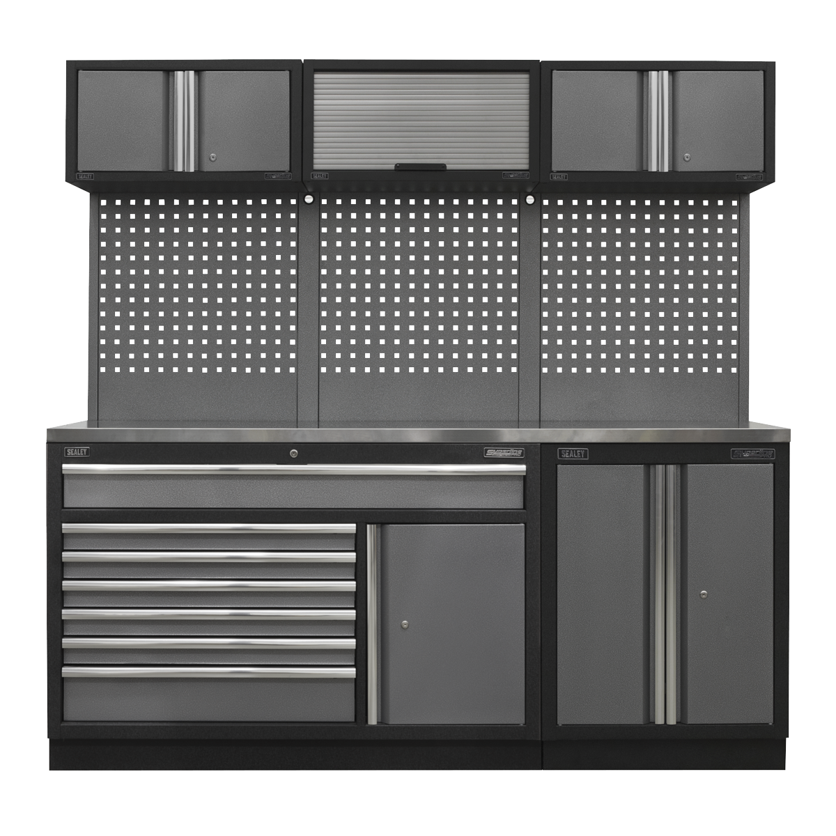 Superline Pro APMSSTACK11SS Superline PRO® Storage System with Stainless Steel Worktop 2.04m