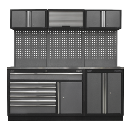 Superline Pro APMSSTACK11SS Superline PRO® Storage System with Stainless Steel Worktop 2.04m