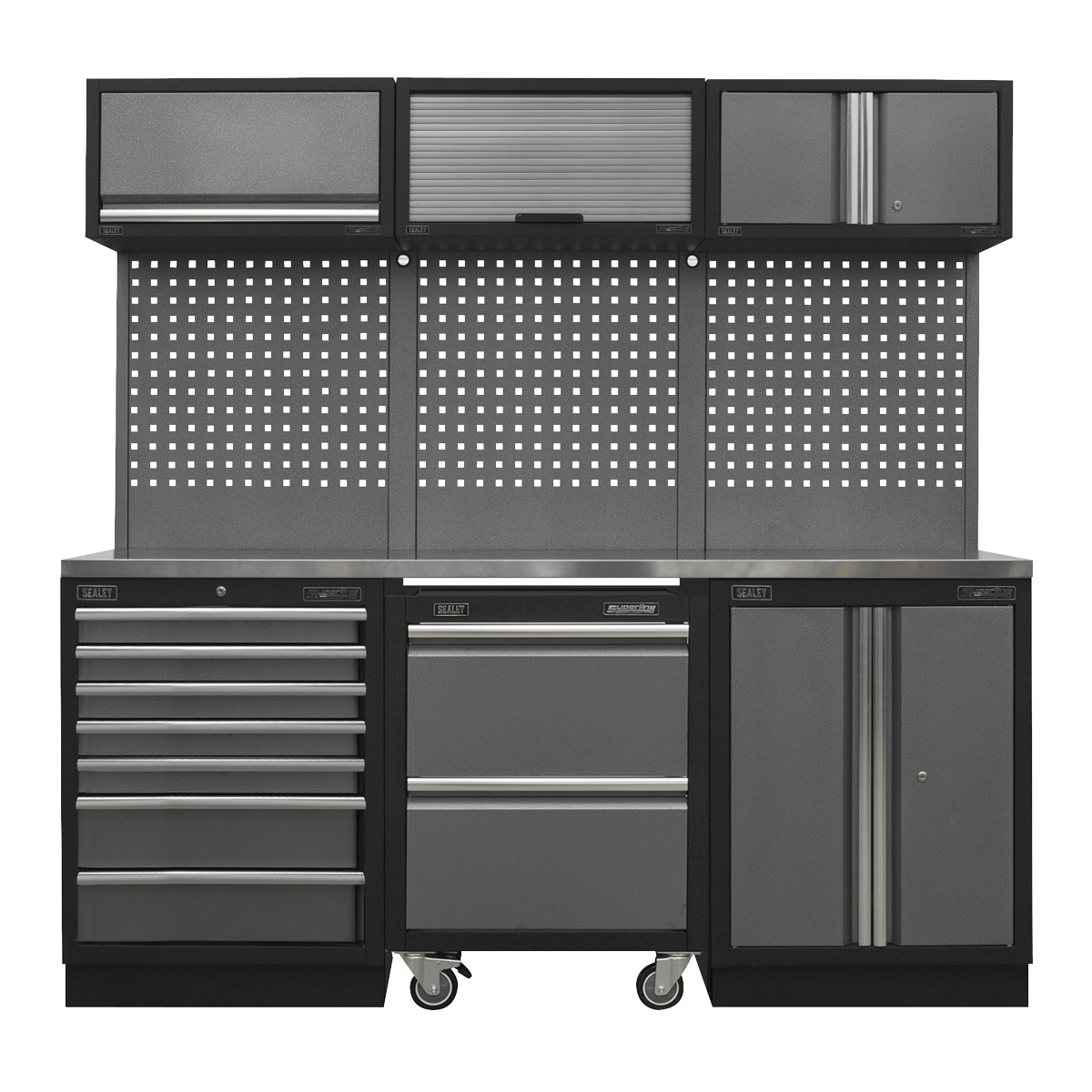 Superline Pro APMSSTACK12SS Superline PRO® Storage System with Stainless Steel Worktop 2.04m
