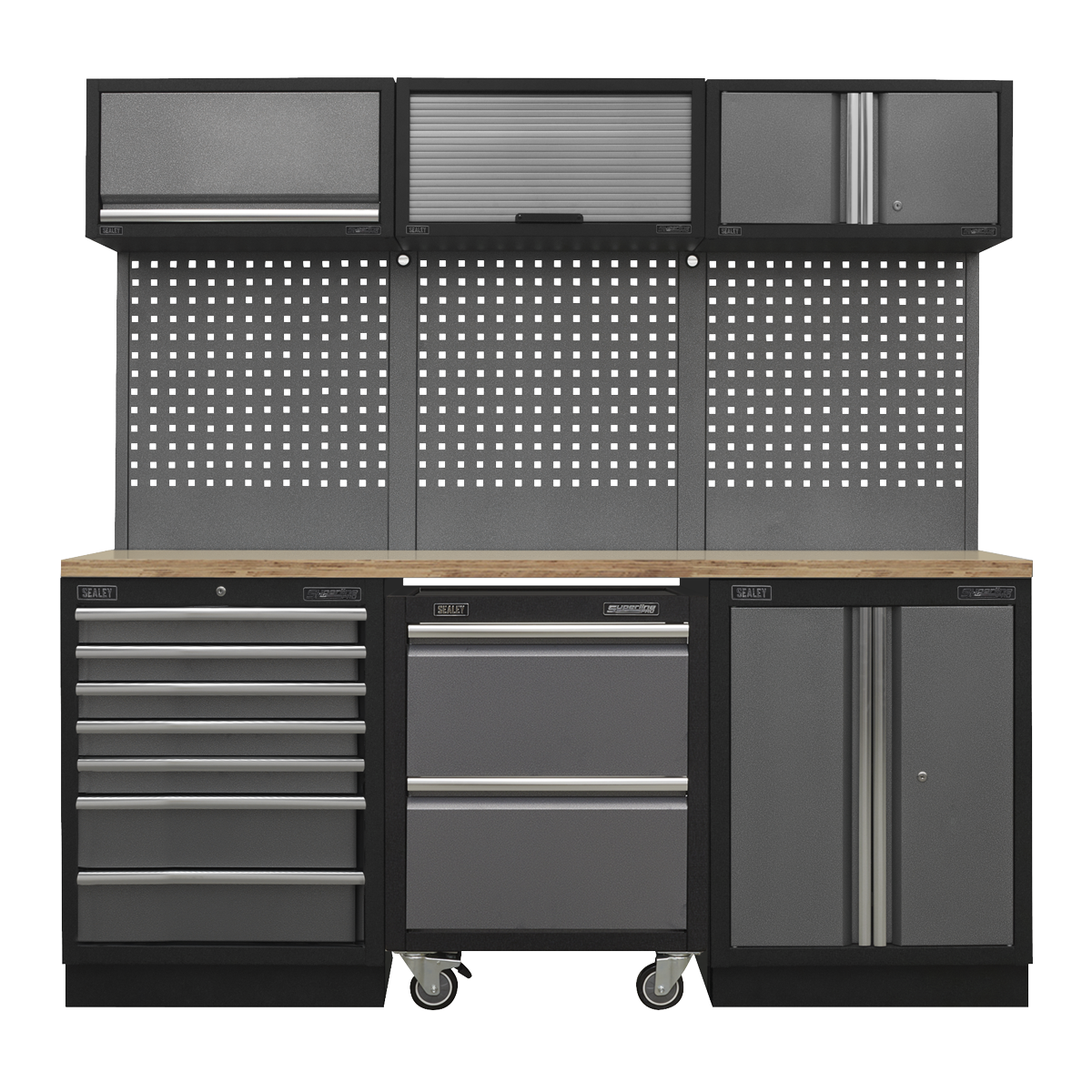 Superline Pro APMSSTACK12W Superline PRO® Storage System with Pressed Wood Worktop 2.04m