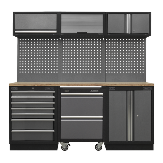 Superline Pro APMSSTACK12W Superline PRO® Storage System with Pressed Wood Worktop 2.04m