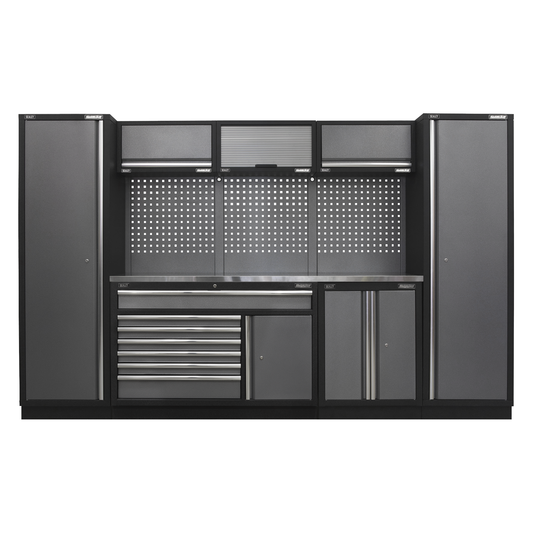 Superline Pro APMSSTACK13SS Superline PRO® Storage System with Stainless Steel Worktop 3.24m