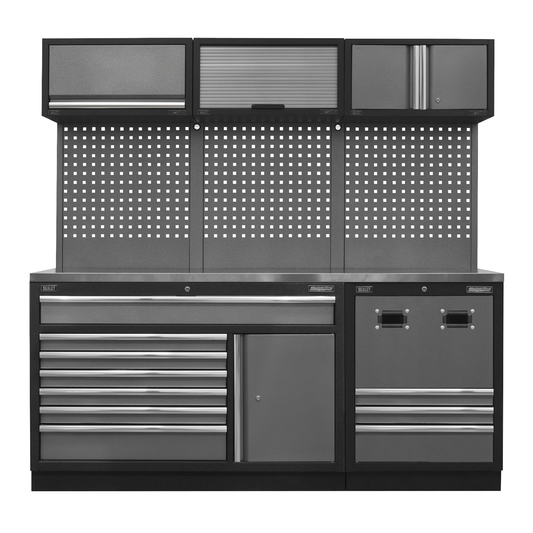 Superline Pro APMSSTACK14SS Superline PRO® Modular Storage System Combo with Stainless Steel Worktop