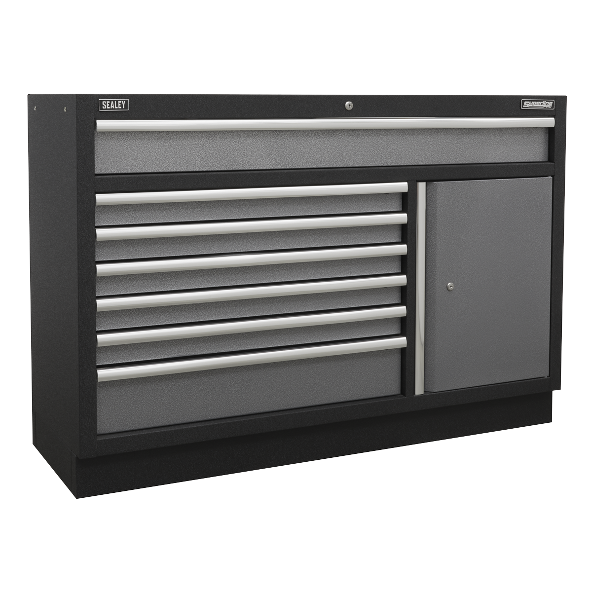 Superline Pro APMSSTACK14W Superline PRO® Modular Storage System Combo with Pressed Wood Worktop
