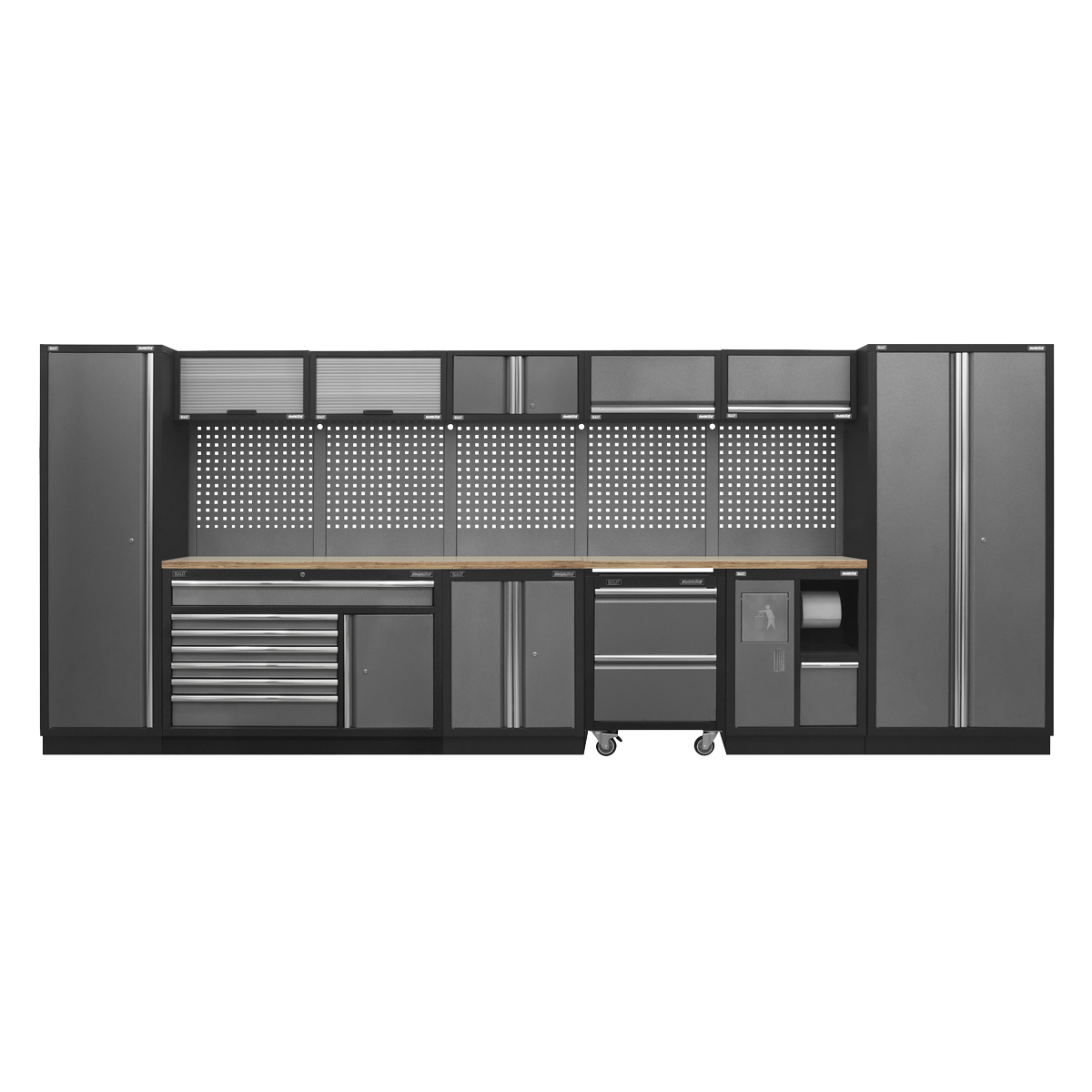 Superline Pro APMSSTACK15W Superline PRO® Storage System with Pressed Wood Worktop 4.92m