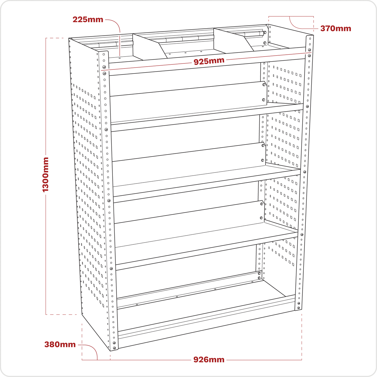Superline Pro APMSV02 Superline PRO® Modular Slanted Shelf Van Storage Unit 925mm