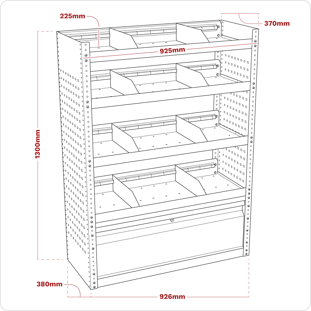 Superline Pro APMSVCOMBO1 Superline PRO® Modular Flat Shelf Van Storage System
