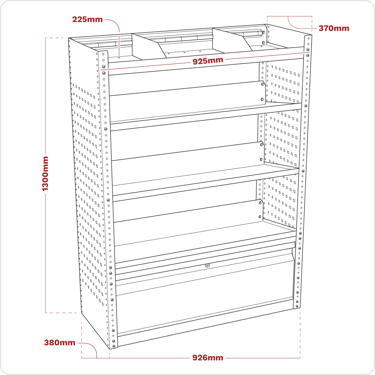 Superline Pro APMSVCOMBO2 Superline PRO® Modular Slanted Shelf Van Storage System