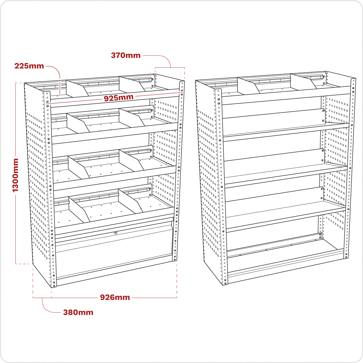 Superline Pro APMSVCOMBO3 Superline PRO® Modular Van Storage System Set 1.85m