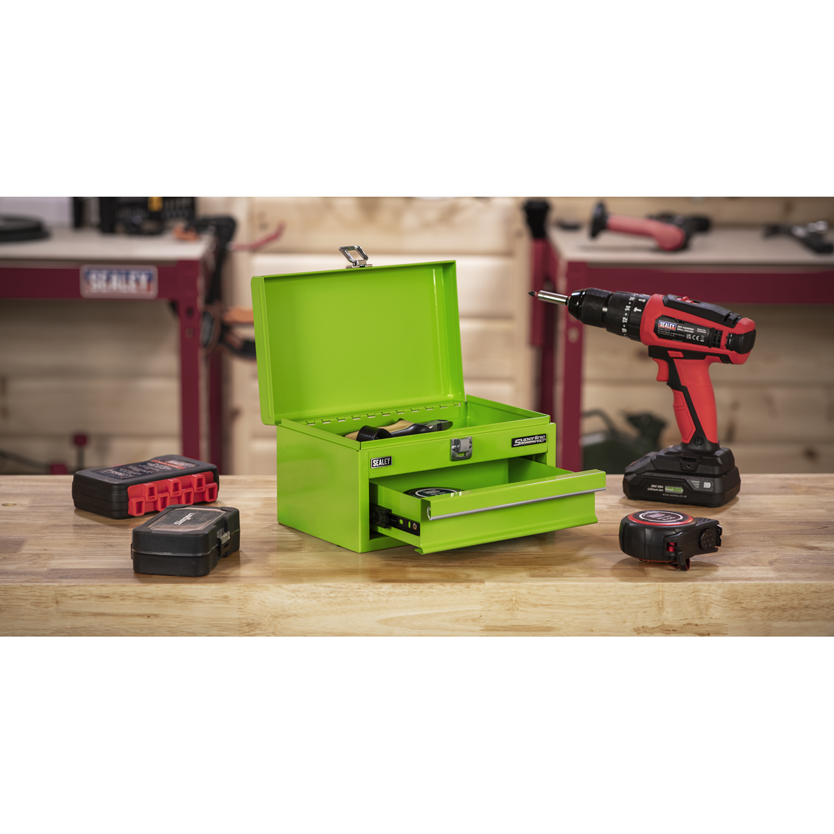 Superline Pro APMTB3 Superline Pro® Mini Toolbox with Drawer - Green