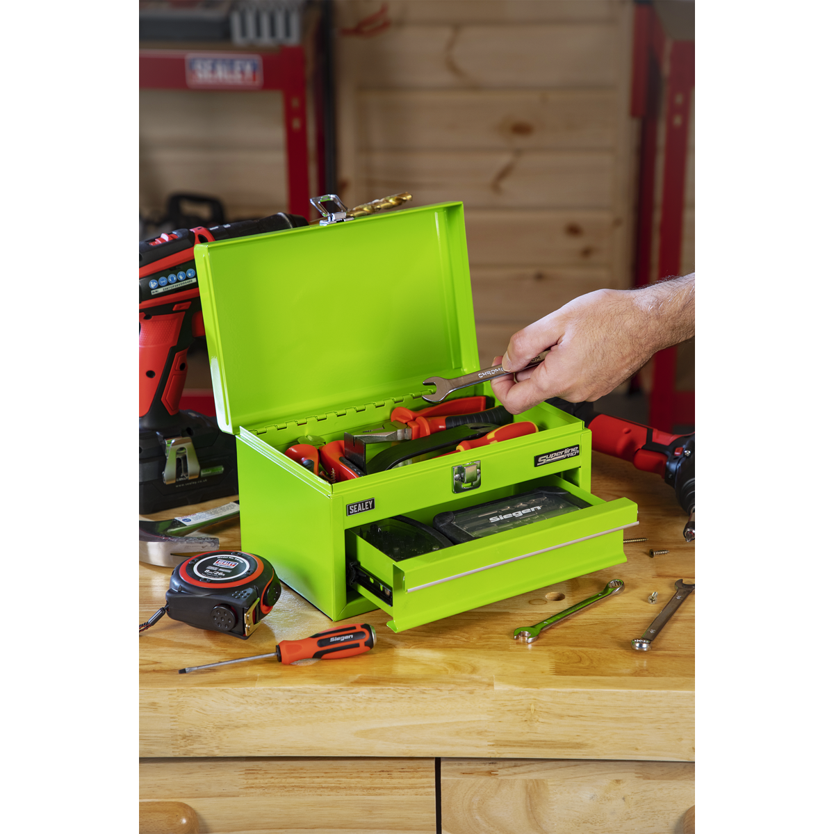 Superline Pro APMTB3 Superline Pro® Mini Toolbox with Drawer - Green