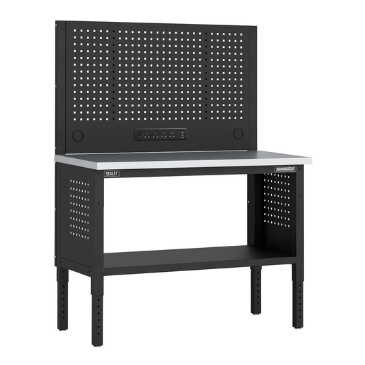 Superline Pro APMWB50COMBOSS Superline PRO® Modular Workbench with Pegboard Back Panel Stainless Steel Worktop 1265mm