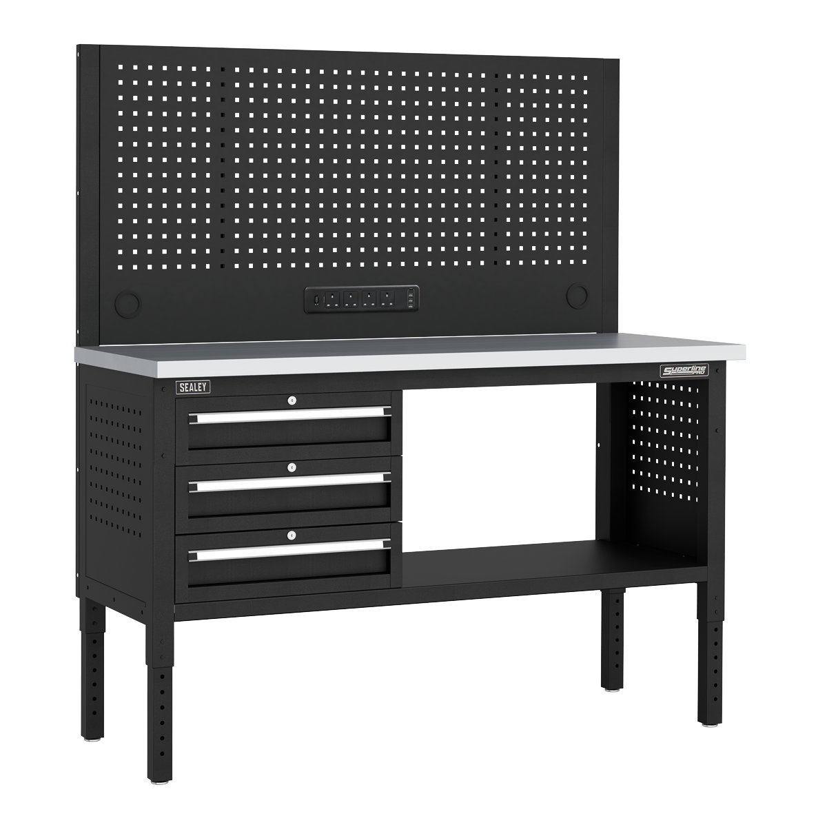 Superline Pro APMWB60COMBO1SS Superline PRO® Modular Workbench with 3 Drawers Stainless Steel Worktop 1525mm