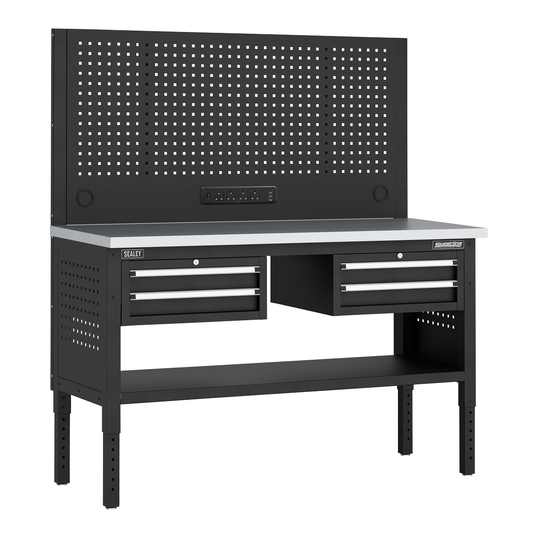 Superline Pro APMWB60COMBO3SS Superline PRO® Modular Workbench with 4 Drawers Stainless Steel Worktop 1525mm