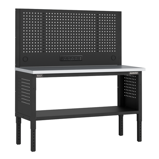 Superline Pro APMWB60COMBOSS Superline PRO® Modular Workbench with Pegboard Back Panel Stainless Steel Worktop 1525mm