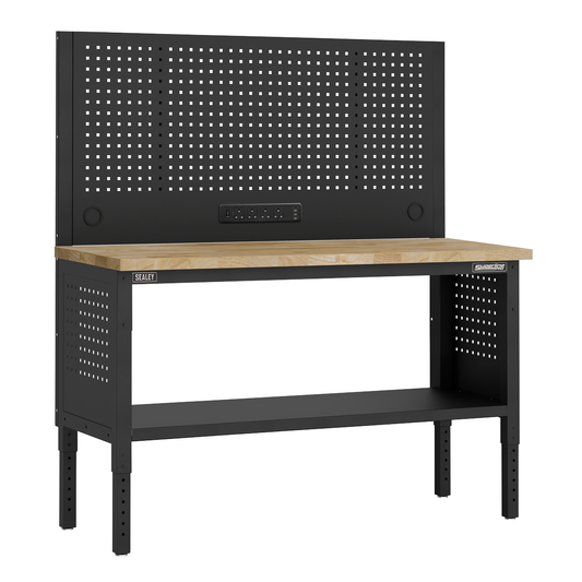 Superline Pro APMWB60COMBOW Superline PRO® Modular Workbench with Pegboard Back Panel Wooden Worktop 1525mm