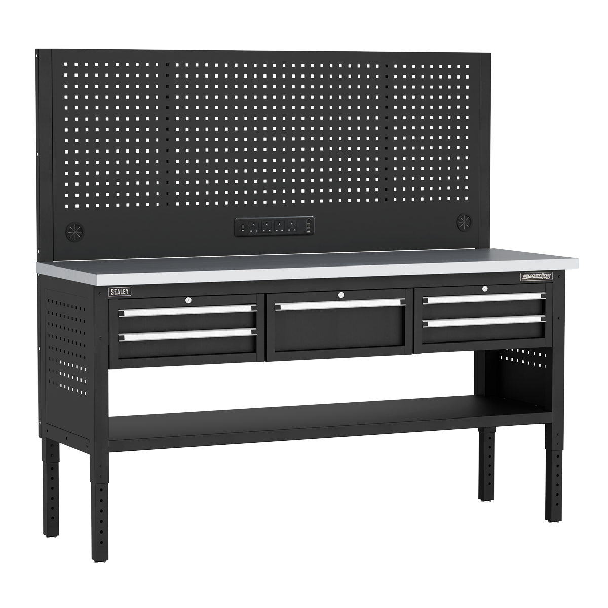 Superline Pro APMWB72COMBO3SS Superline PRO® Modular Workbench with 5 Drawers Stainless Steel Worktop 1830mm