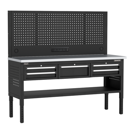 Superline Pro APMWB72COMBO3SS Superline PRO® Modular Workbench with 5 Drawers Stainless Steel Worktop 1830mm