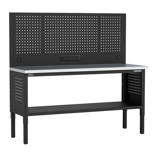 Superline Pro APMWB72COMBOSS Superline PRO® Modular Workbench with Pegboard Back Panel Stainless Steel Worktop 1830mm