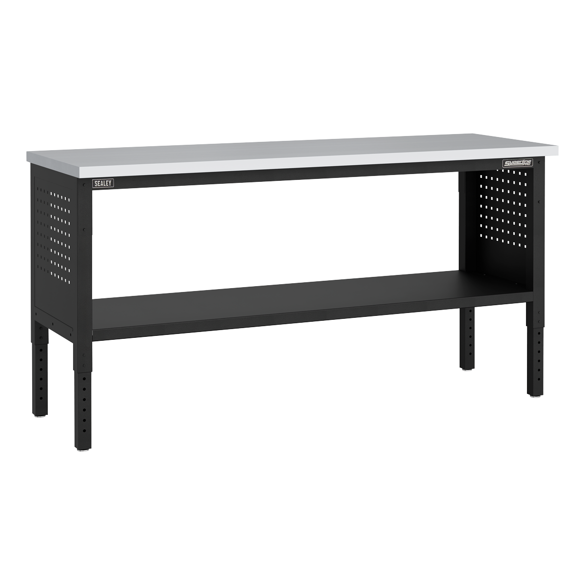 Superline Pro APMWB72COMBOSS Superline PRO® Modular Workbench with Pegboard Back Panel Stainless Steel Worktop 1830mm