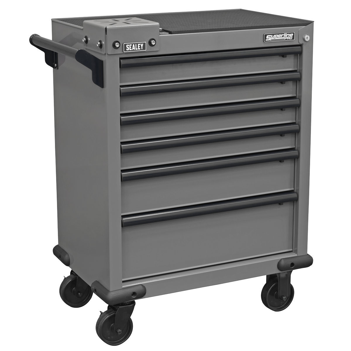 Superline Pro APMWS2 Superline PRO® Rollcab 6 Drawer with Vice Base - Grey/Black