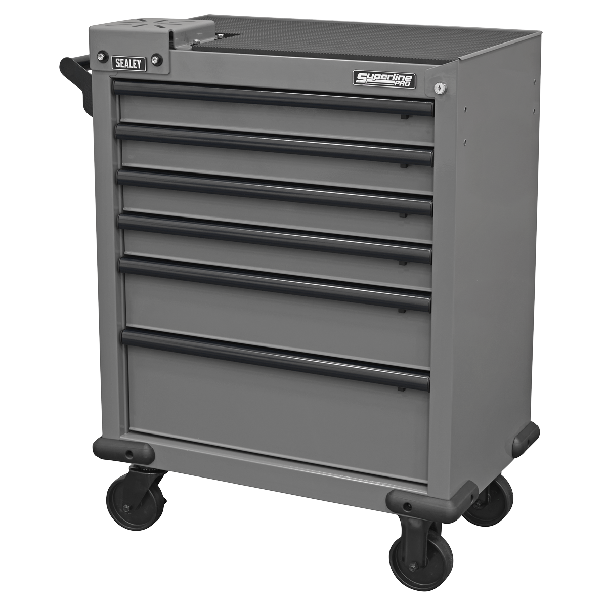 Superline Pro APMWS2 Superline PRO® Rollcab 6 Drawer with Vice Base - Grey/Black