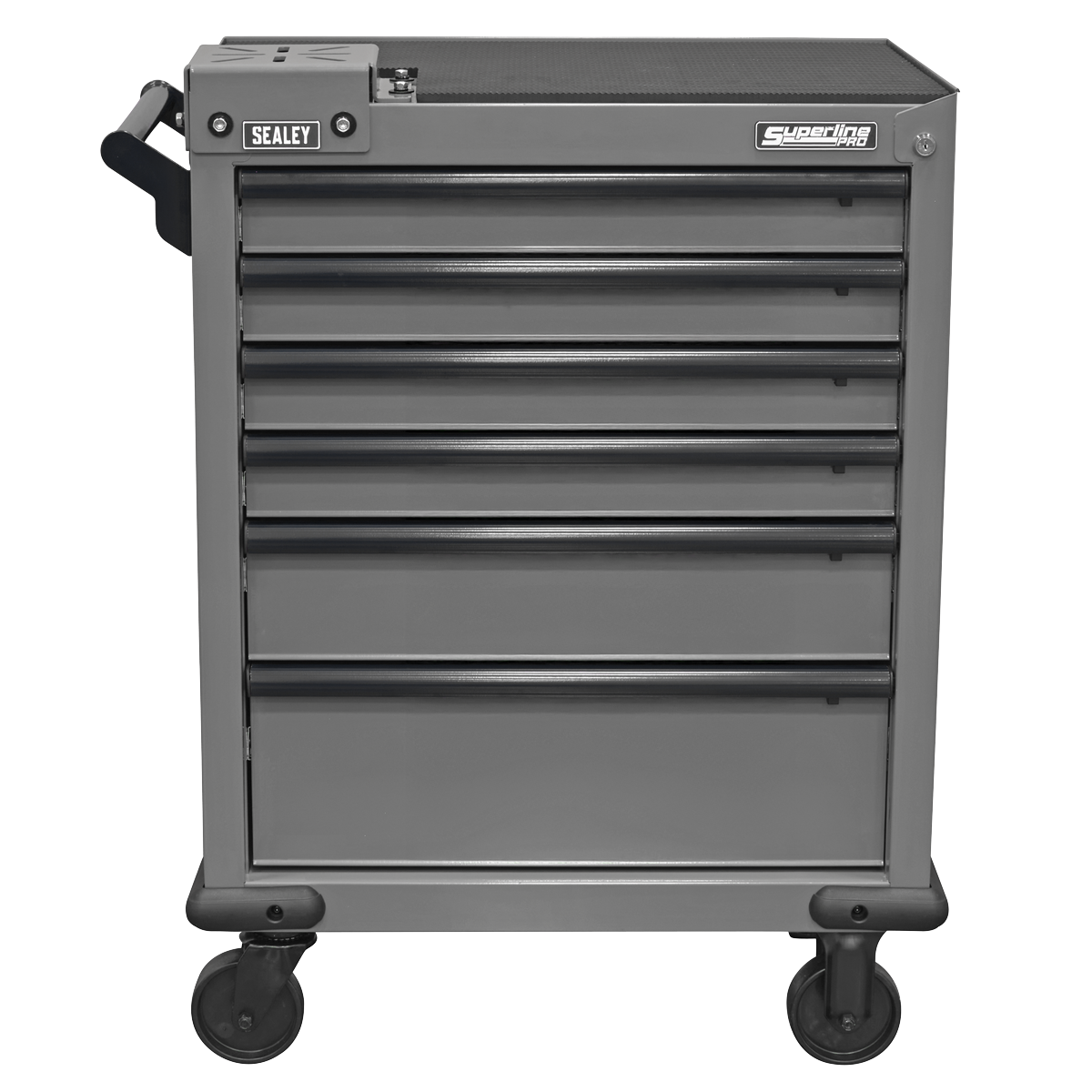 Superline Pro APMWS2 Superline PRO® Rollcab 6 Drawer with Vice Base - Grey/Black