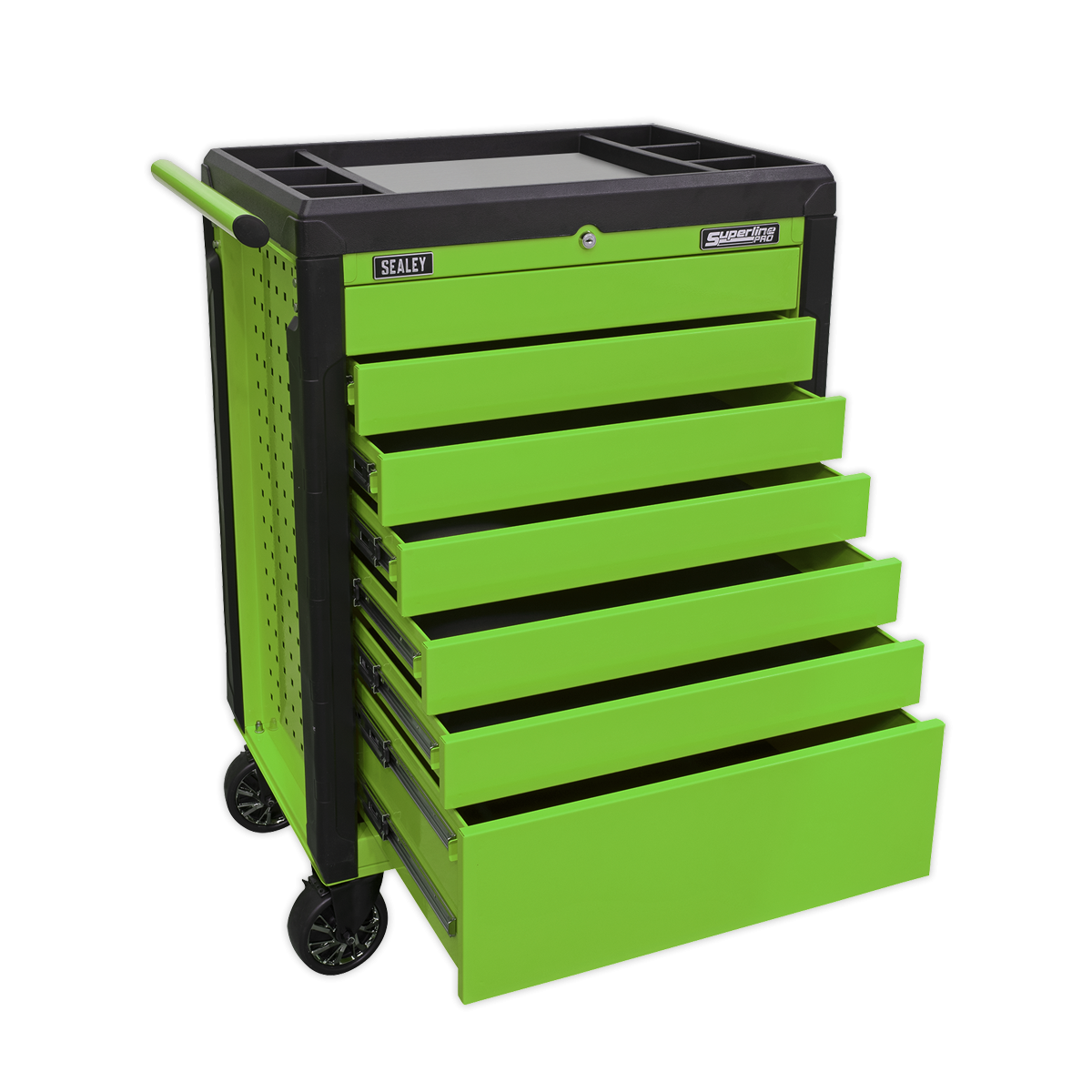 Superline Pro APPD7G Superline PRO® Push-To-Open Rollcab 7 Drawer - Green